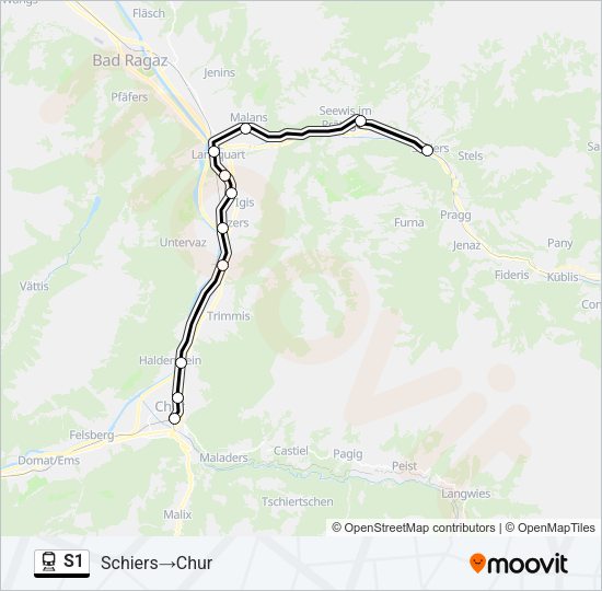 S1 Train Line Map