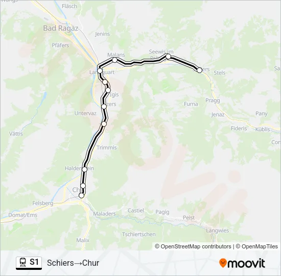 S1 Train Line Map