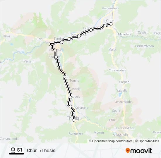 S1 Train Line Map