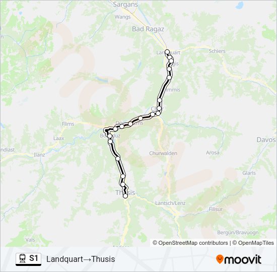 S1 Train Line Map