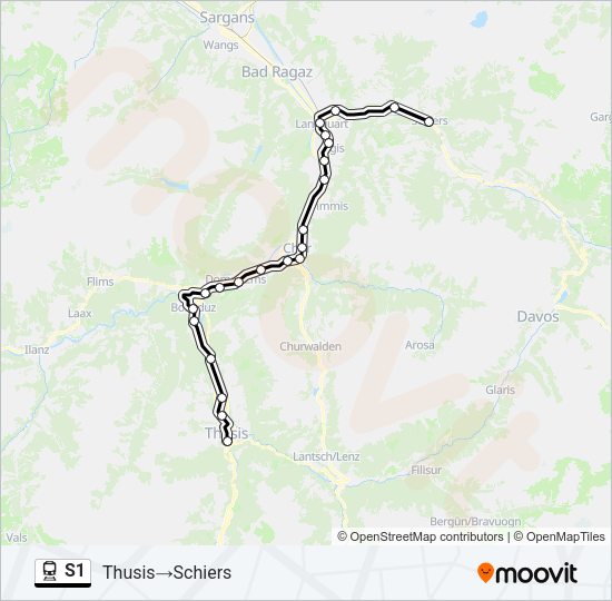 S1 Train Line Map