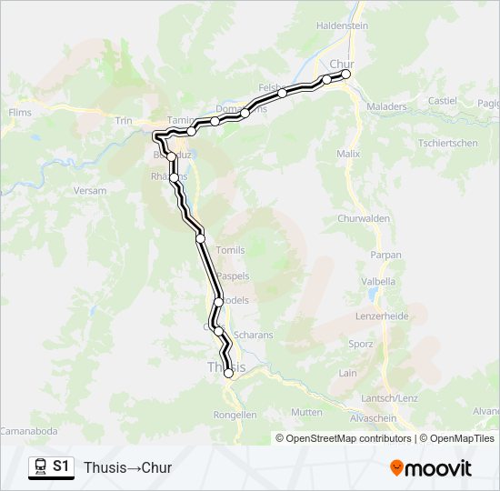 S1 Train Line Map