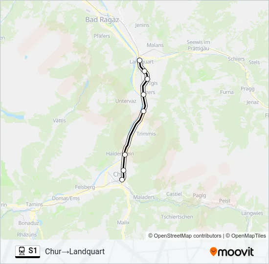S1 Train Line Map