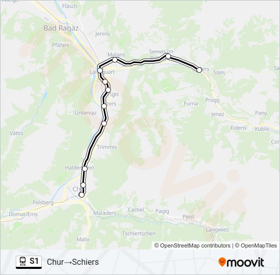 S1 Train Line Map