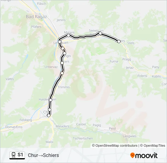 S1 Train Line Map