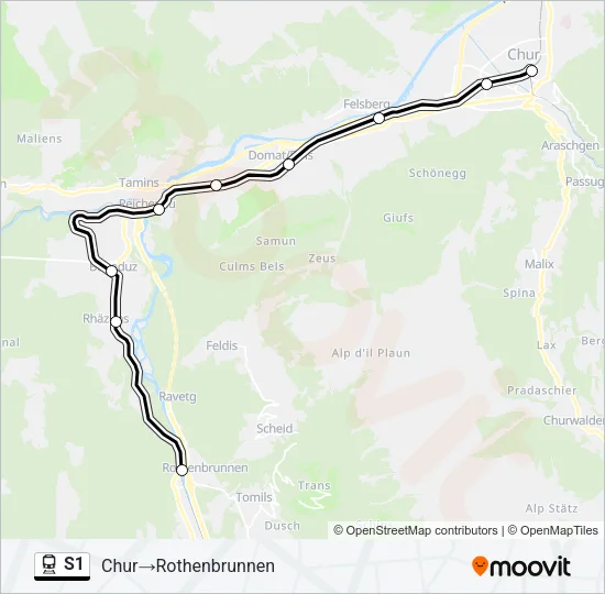 S1 Train Line Map