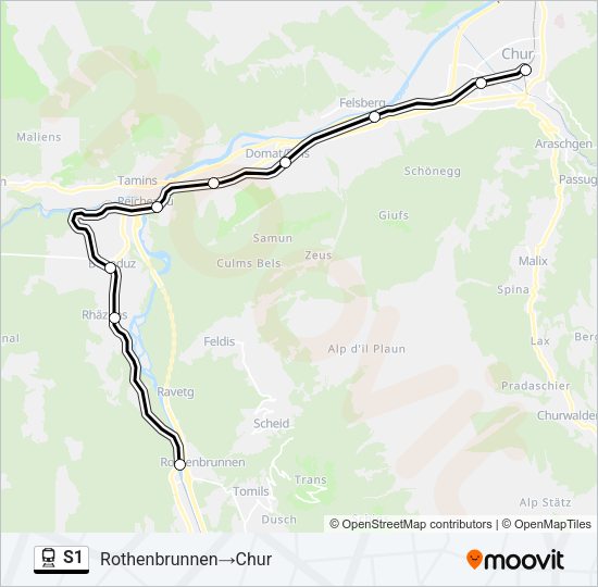 S1 Train Line Map