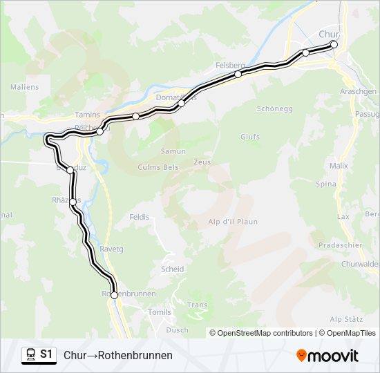 S1 Train Line Map