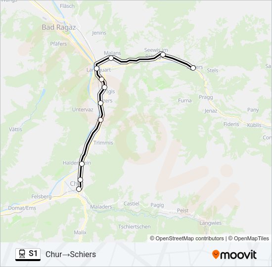 S1 Train Line Map