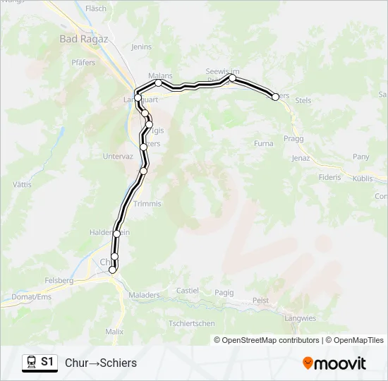 S1 Train Line Map