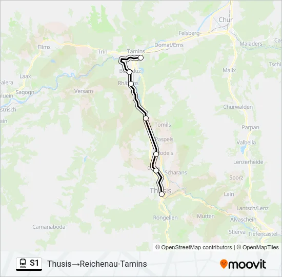 S1 Train Line Map