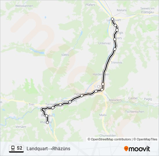 S2 train Line Map