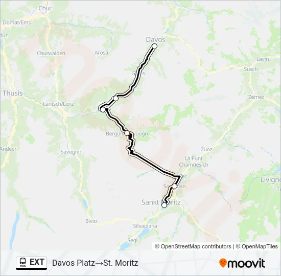 Plan de la ligne EXT de train