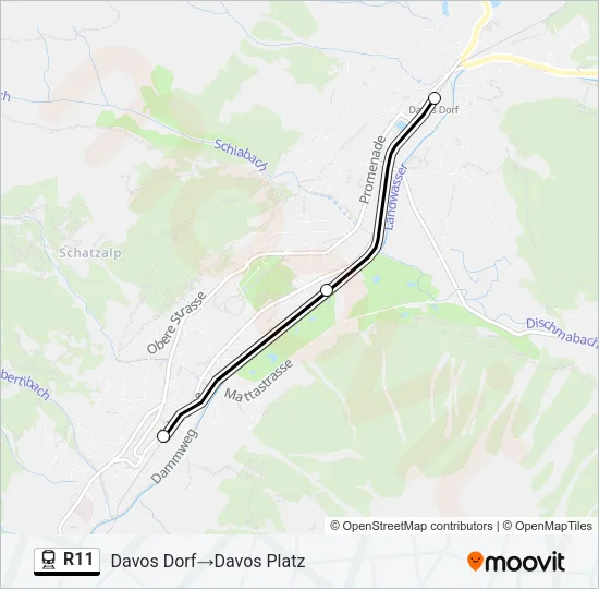 Plan de la ligne R11 de train