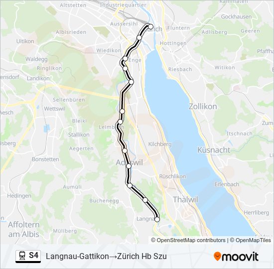 S4 train Line Map