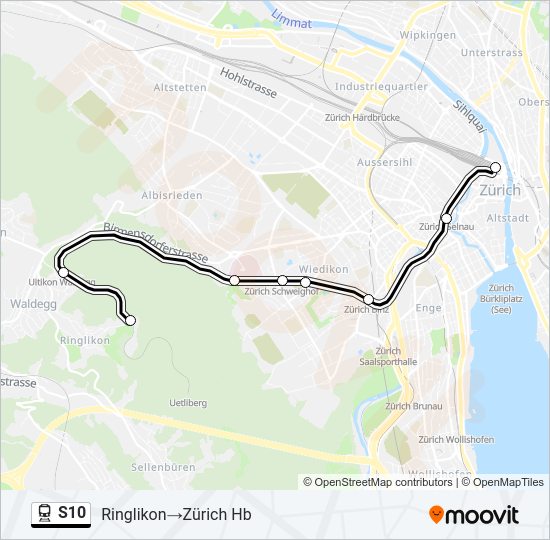 S10 Train Line Map