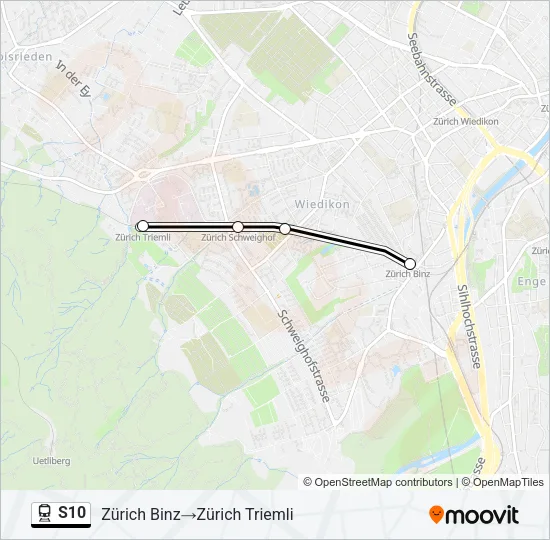 S10 Train Line Map