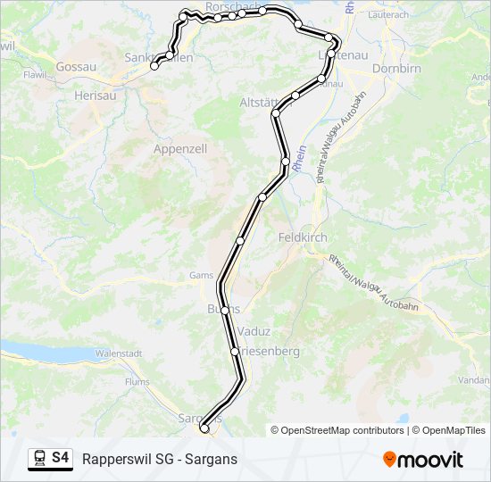 S4 train Line Map