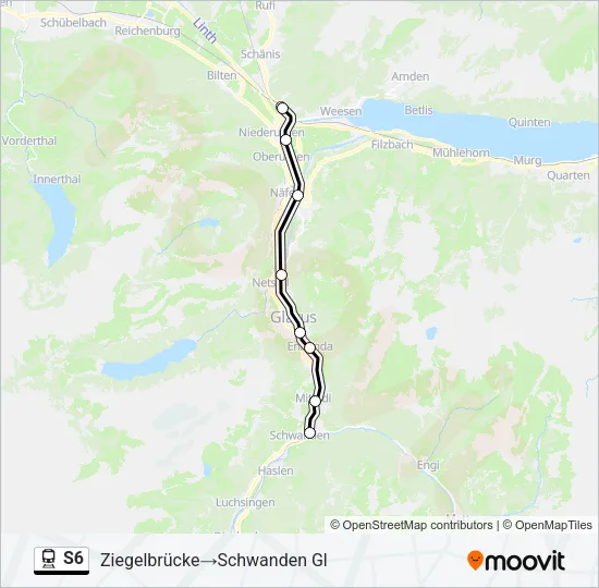S6 Train Line Map