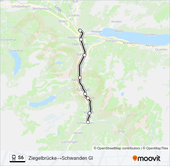 S6 Train Line Map