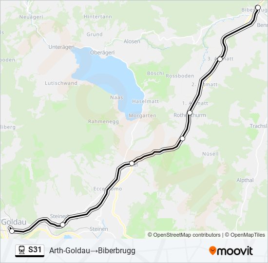 S31 train Line Map