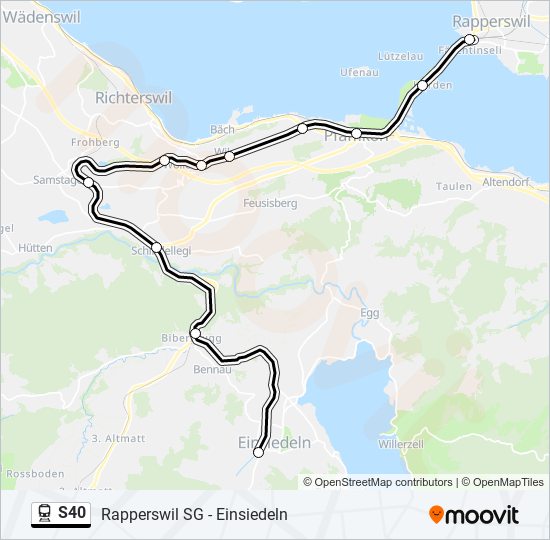 Plan de la ligne S40 de train