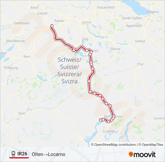 IR26 Train Line Map