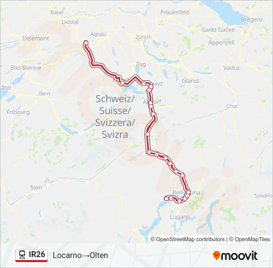 IR26 Train Line Map