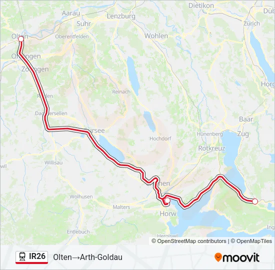 IR26 Train Line Map