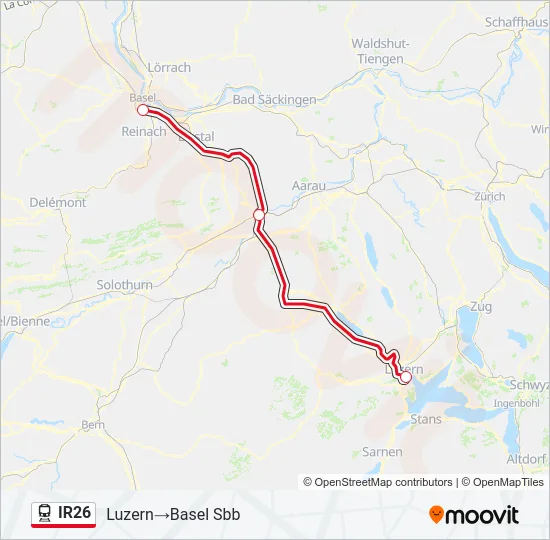 IR26 Train Line Map