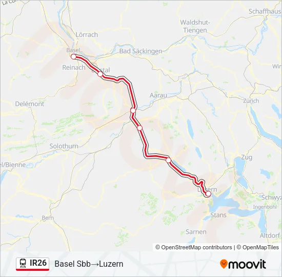 IR26 Train Line Map