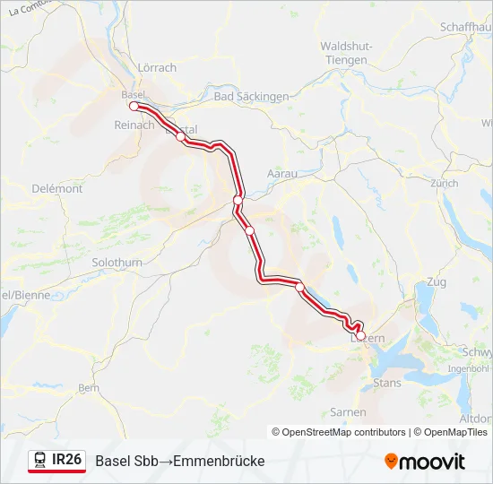 IR26 Train Line Map