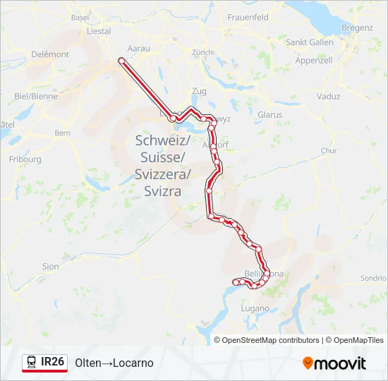 IR26 Train Line Map