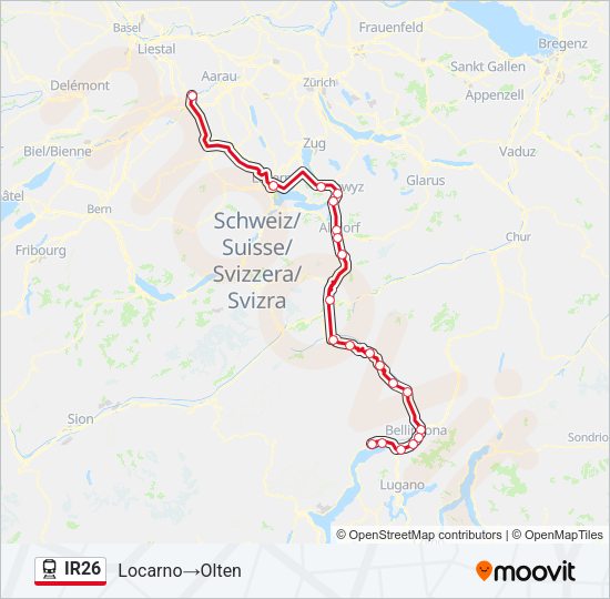 IR26 Train Line Map