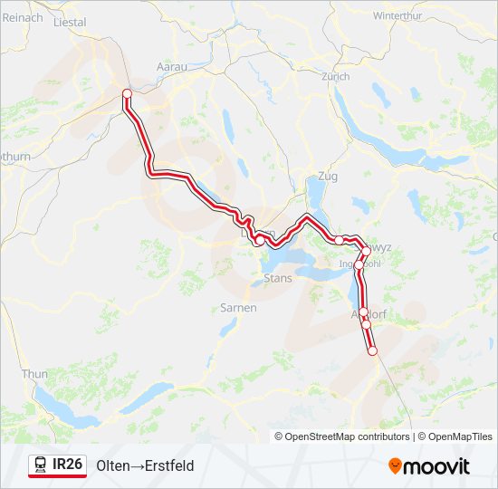 IR26 Train Line Map