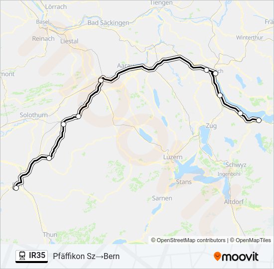 Bahnlinie IR35 Karte