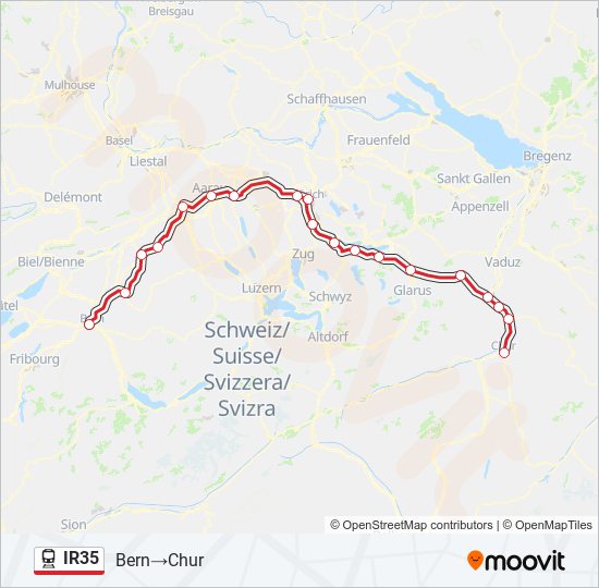 Bahnlinie IR35 Karte