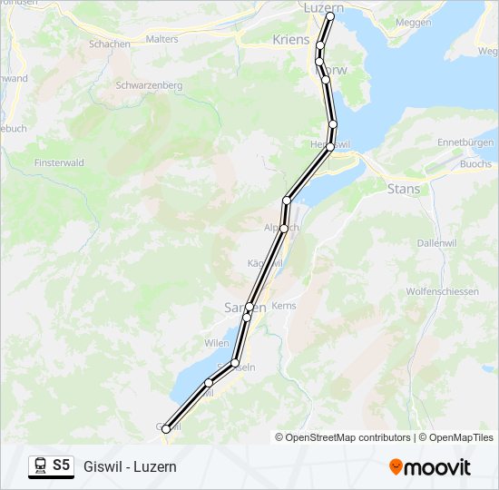 S5 train Line Map