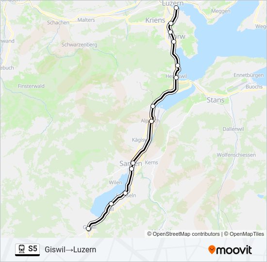 S5 Train Line Map