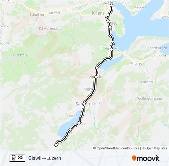 S5 Train Line Map
