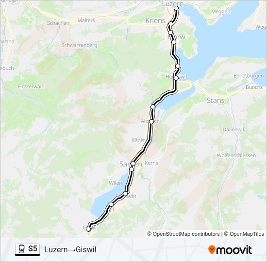 S5 Train Line Map