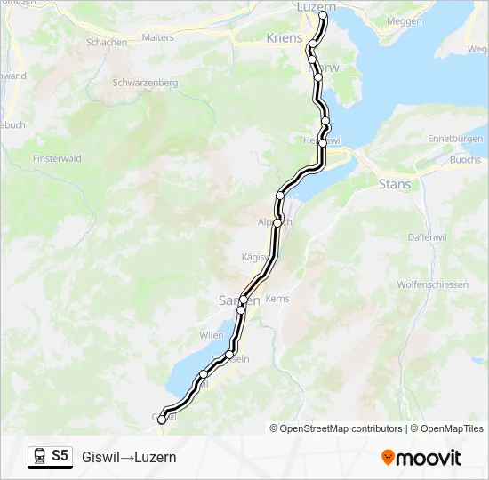 S5 Train Line Map