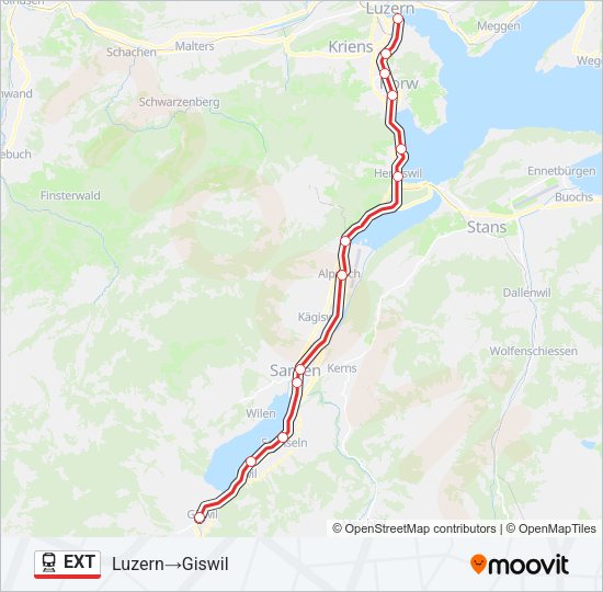 EXT Train Line Map