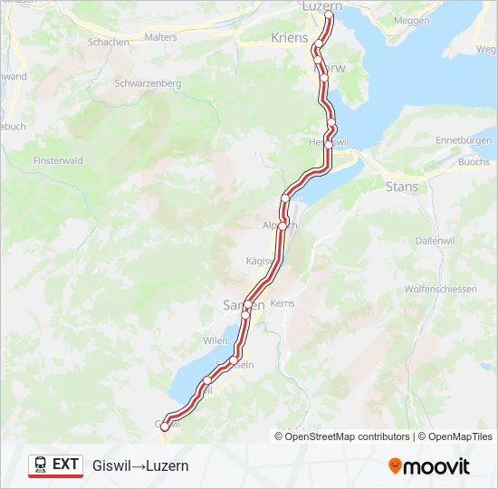 EXT Train Line Map