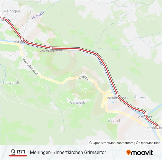 R71 Train Line Map