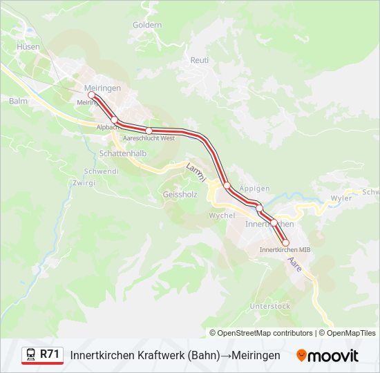 R71 Train Line Map