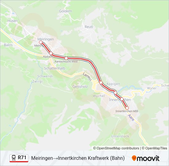 R71 Train Line Map