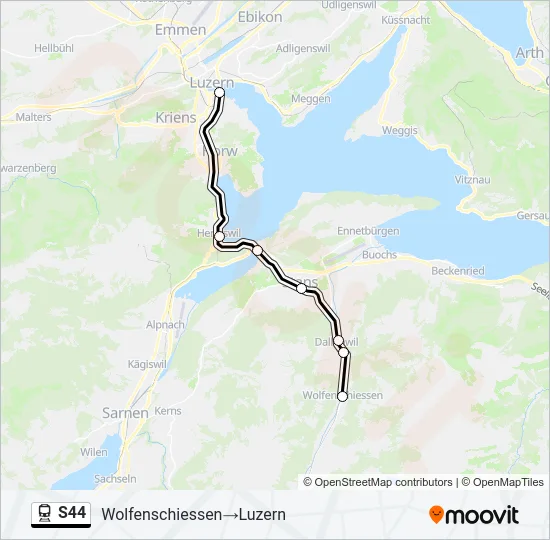 S44 Train Line Map