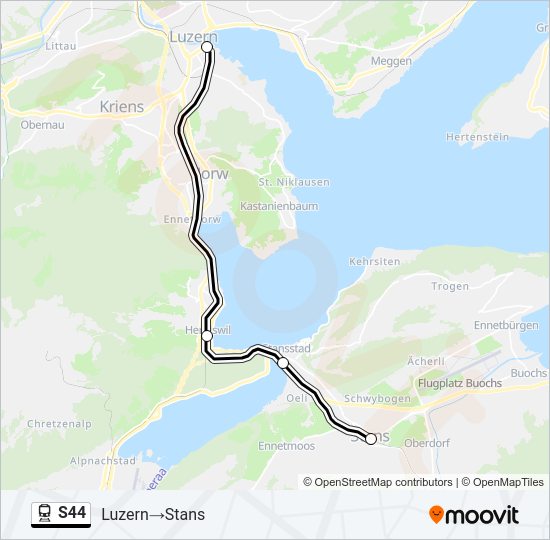 S44 Train Line Map