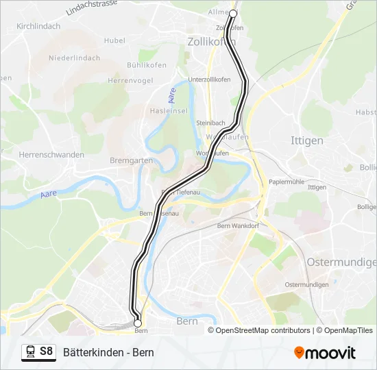 S8 Train Line Map